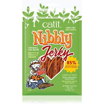 Catit Nibbly Treats Grain Free Jerky Chicken & Fish 30g (3 Packs)